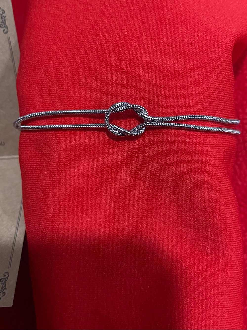 Delicate Knot Double-Strand Bracelet in Silver NWOT - Picture 4 of 5
